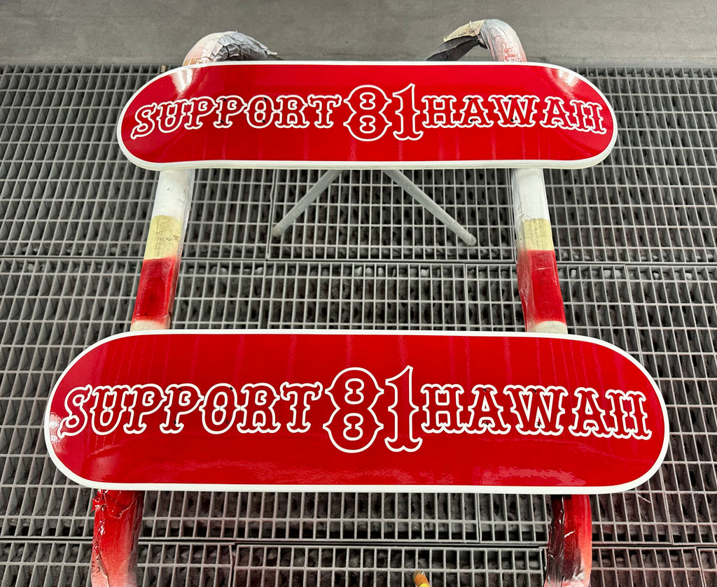 Support 81 Hawaii custom painted skateboard deck